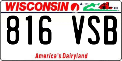 WI license plate 816VSB