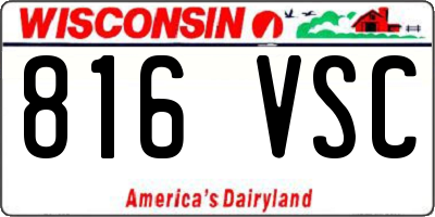 WI license plate 816VSC