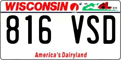 WI license plate 816VSD