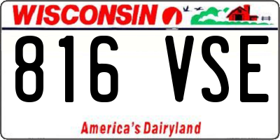 WI license plate 816VSE