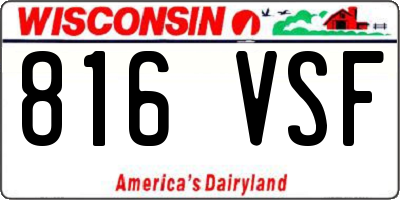 WI license plate 816VSF