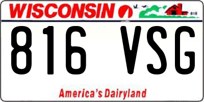 WI license plate 816VSG