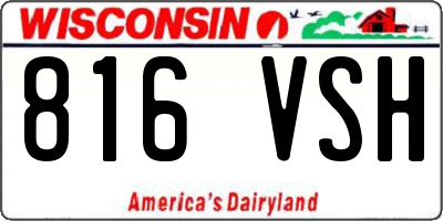 WI license plate 816VSH