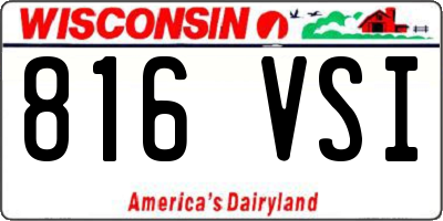 WI license plate 816VSI