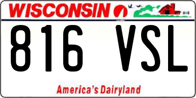 WI license plate 816VSL