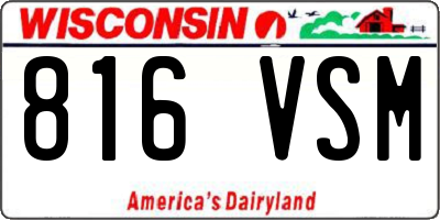 WI license plate 816VSM