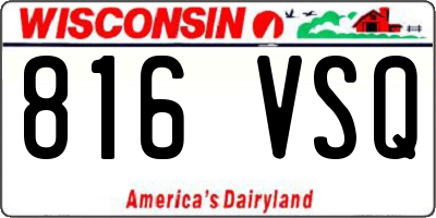 WI license plate 816VSQ