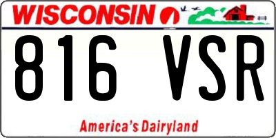 WI license plate 816VSR
