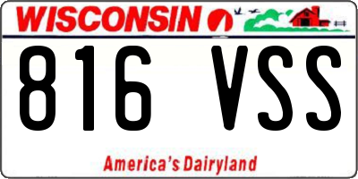 WI license plate 816VSS