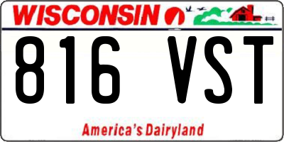 WI license plate 816VST