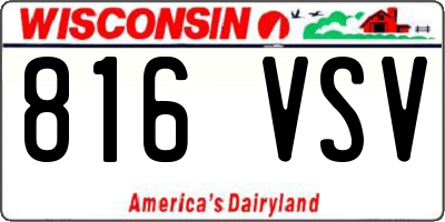 WI license plate 816VSV