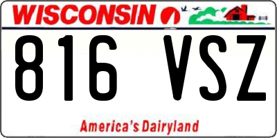 WI license plate 816VSZ