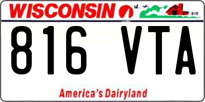 WI license plate 816VTA