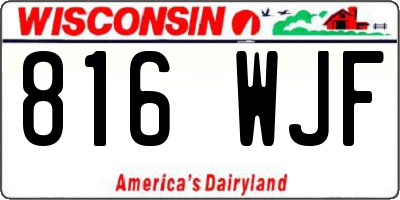 WI license plate 816WJF