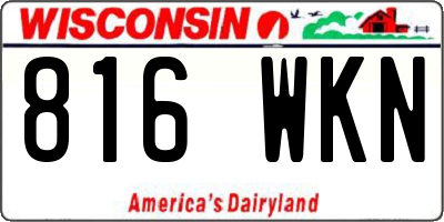 WI license plate 816WKN