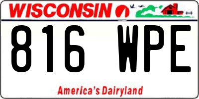 WI license plate 816WPE