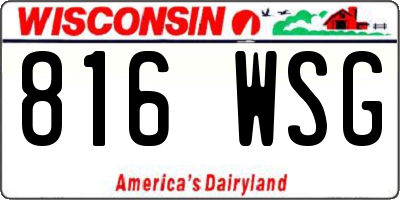 WI license plate 816WSG