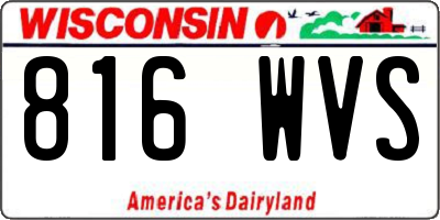 WI license plate 816WVS