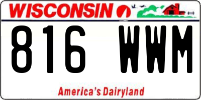 WI license plate 816WWM