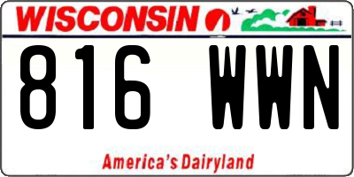 WI license plate 816WWN