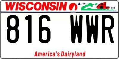 WI license plate 816WWR