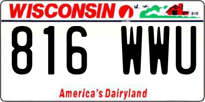 WI license plate 816WWU