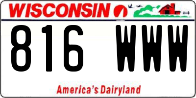 WI license plate 816WWW