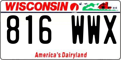WI license plate 816WWX