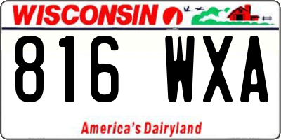 WI license plate 816WXA