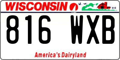 WI license plate 816WXB