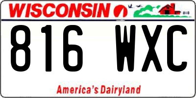 WI license plate 816WXC