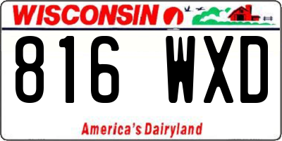WI license plate 816WXD