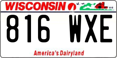 WI license plate 816WXE