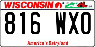 WI license plate 816WXO