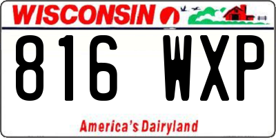 WI license plate 816WXP