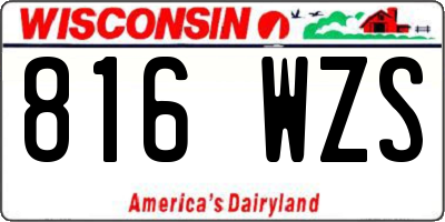 WI license plate 816WZS