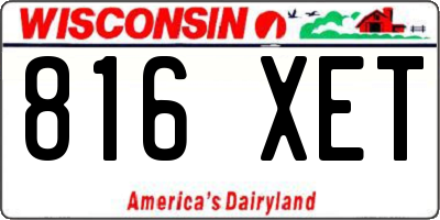 WI license plate 816XET