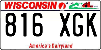 WI license plate 816XGK