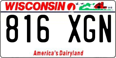 WI license plate 816XGN