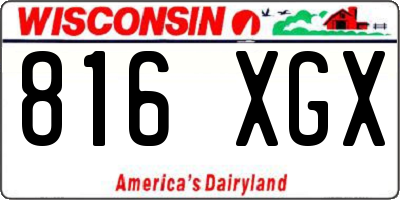 WI license plate 816XGX