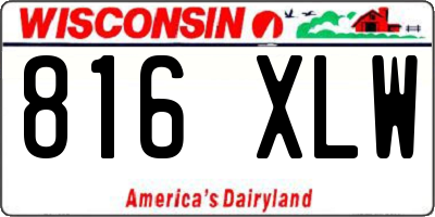 WI license plate 816XLW