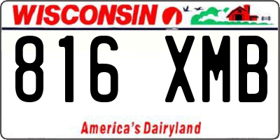 WI license plate 816XMB