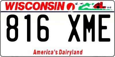WI license plate 816XME