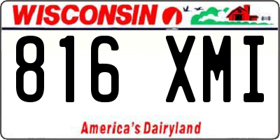WI license plate 816XMI