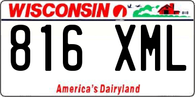 WI license plate 816XML