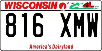WI license plate 816XMW