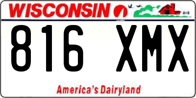 WI license plate 816XMX