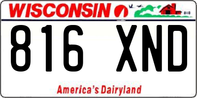 WI license plate 816XND