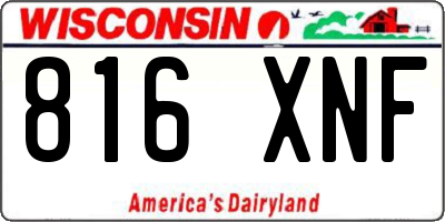 WI license plate 816XNF