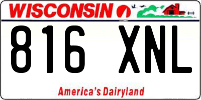 WI license plate 816XNL